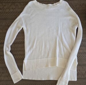 LOFT Cream Textured Knit Sweater